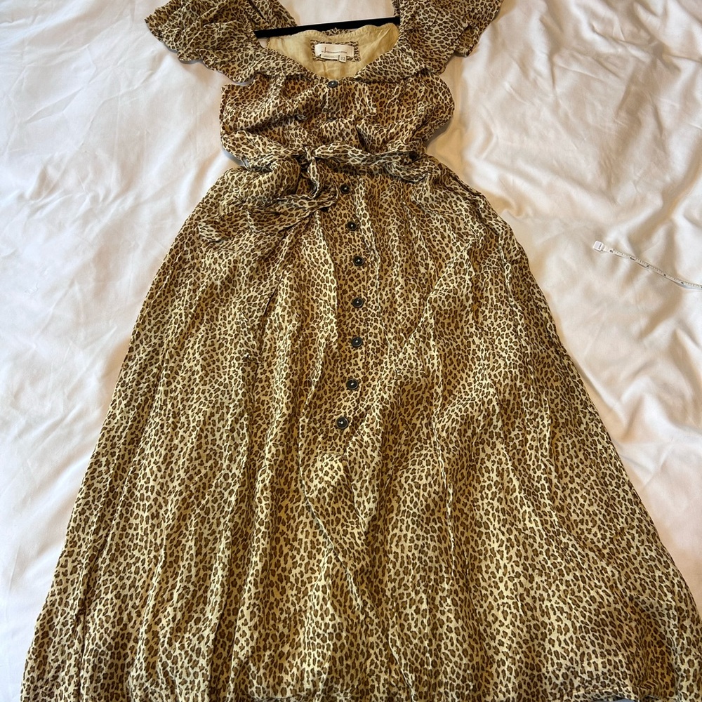 Leopard print Anthropologie Midi Dress